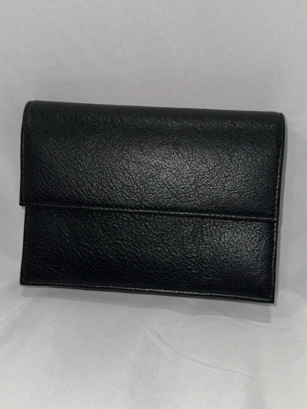 Levenger RFID Travel Black Leather Fold-Over Wallet
